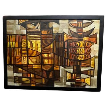 Large Enigmatic Abstract Oil Painting