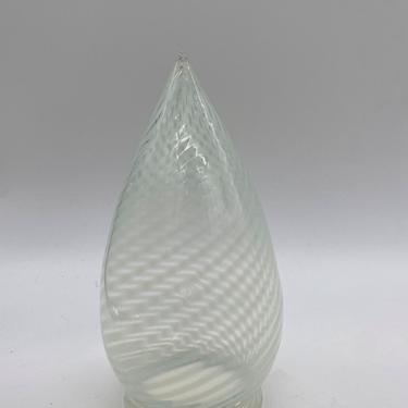 1960s Vintage Opalescent Swirl Glass Teardrop Bullet Ceiling Light Shade/ Globe with Silver Fitter 