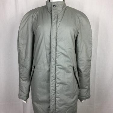 Vtg 80s grey quilted avant garde belt buckle Gianni Versace jacket coat 