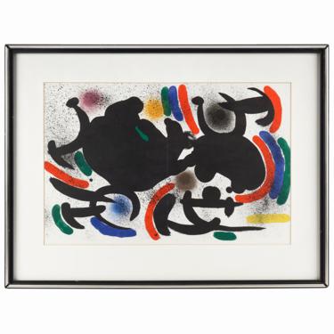 1972 Joan Miró Lithograph on Paper &quot;Composition IV&quot; Abstract Print 