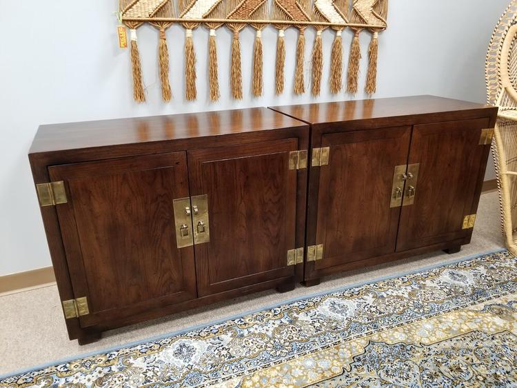 Pair of Mid-Century Asian inspired cabinets by Henredon