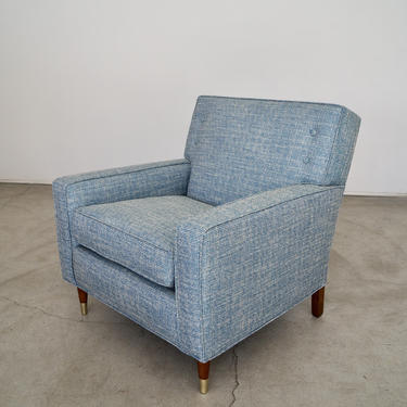 1950's Mid-century Modern Lounge Chair Reupholstered in Hashtag Fabric! 