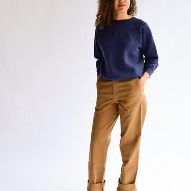 Vintage 25 Almond Brown Wash Khaki Twill Chinos | Wide Leg Crop Pant Beige | Workwear | Khaki Army Trouser 