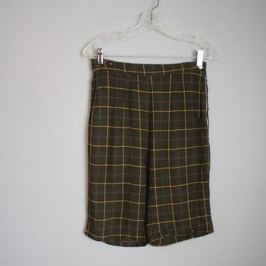 1950s High Waisted Shorts // Brown Plaid // Small 