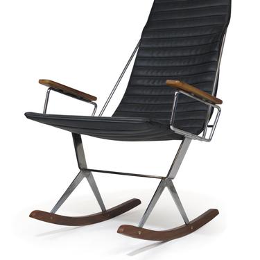 Gerald McCabe for Brown Saltman Steel and Walnut Rocking Chair