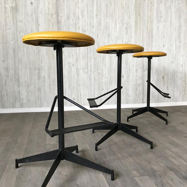 Mid Century Modern industrial bar stools