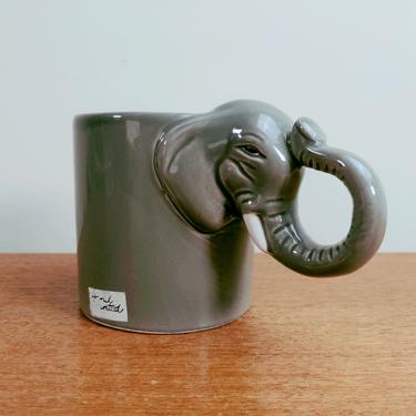 Vintage Bergschrund Seattle Elephant Mug 1 of 2 | Figural Hand Painted | 1987 