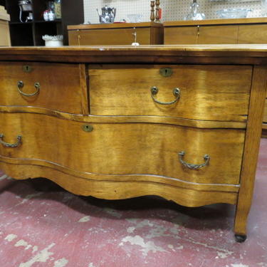 Victorian Satinwood and oak low chest of drawers
