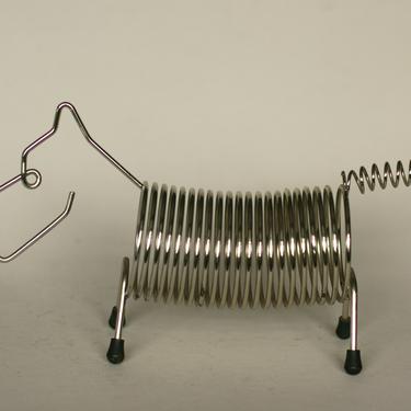 vintage metal coil scottie dog mail organizer 