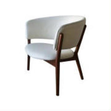 Nanna Ditzel Lounge Chair Original White Leatherette for Selig