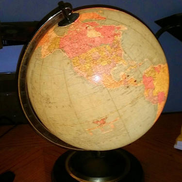 Sale! -  Beautiful Antique Glass 10in. Replogle library globe designed and edited 