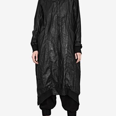 Crinkled Exaggerated Hood Raincoat