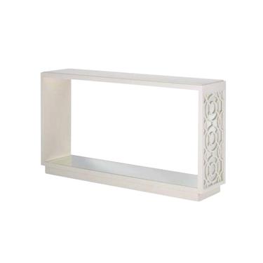 Currey & Co. Modern White Mirrored Alisa Console Table