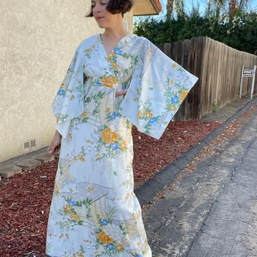 60s 70s Liberty House kimono style maxi dress 