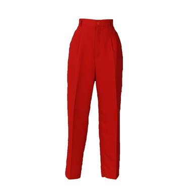 80s Red Pleated Trousers 28x25 