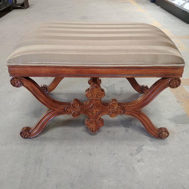 Upholstered Carved Foot Stool