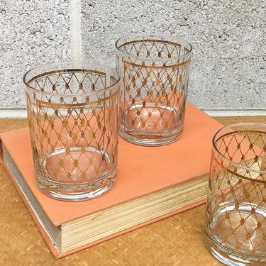 Vintage Georges Briard Glasses Retro 1960s Mid Century Modern + Whiskey + Old Fashioned + Drinking Glasses + Set of 3 Matching + Home Decor 