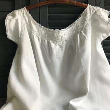 French Fine Linen Nightgown, Fine Linen, Lace, Handsewn Embroidery, Monogram, Nightdress, French Farmhouse 