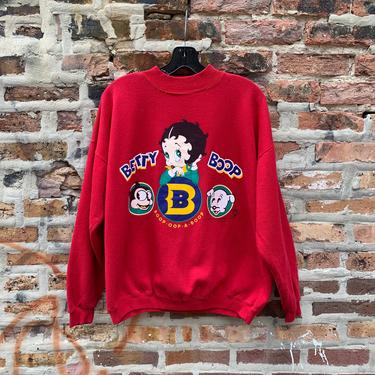 Vintage 90s Betty Boop Crewneck sweatshirt one size King Features Bimbo Pudgy 