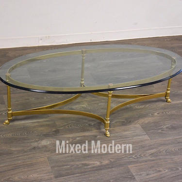 LaBarge Brass and Glass Coffee Table 