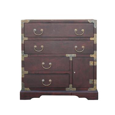 Oriental Asian Metal Hardware Chest of Drawers Cabinet ws473S