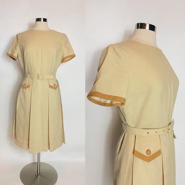 Vintage Kammgarm Trevira Yellow Mod Dress 1960s 