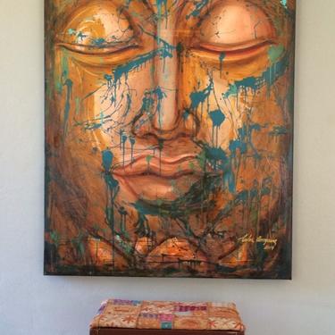 Acrylic Buddha on Canvas by Carlos Arroyave 
