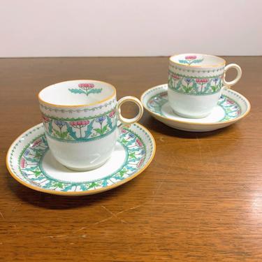 Antique Royal Doulton Bailey Banks and Biddle Demitasse Tea Cup and Saucer Pair 
