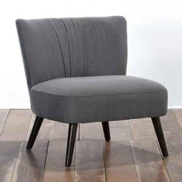 Contemporary Art Deco Grey Slipper Chair
