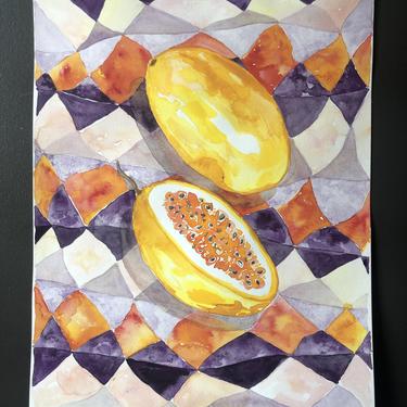 Passionfruit Watercolor Painting
