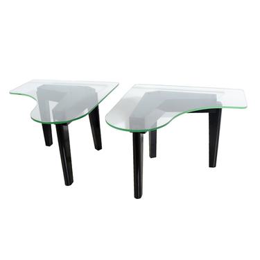 Glass Top Side Tables Boomerang Top Piano Shaped Top 