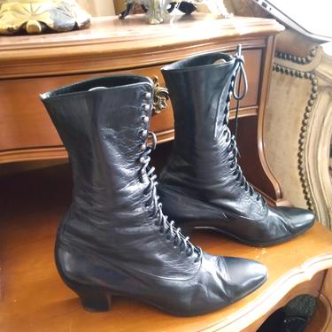 VINTAGE Boots, Victorian Leather Boots, Ralph Lauren Boots, Steampunk, Vintage Fashion 