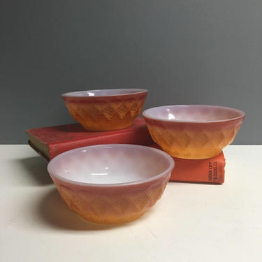 Fire King Kimberly orange ombre cereal bowls - set of 3 