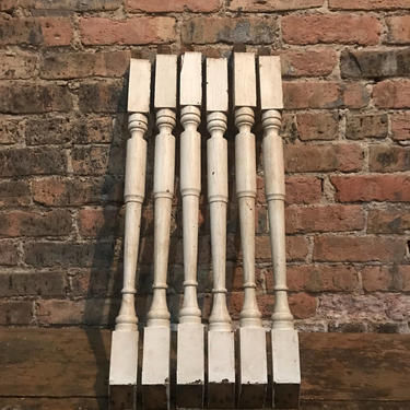 6 Victorian Salvaged Turned Wood Staircase Spindles DIY Repurpose Shabby Chic 