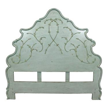 French Country Rustic Carved Queen Size Headboard 