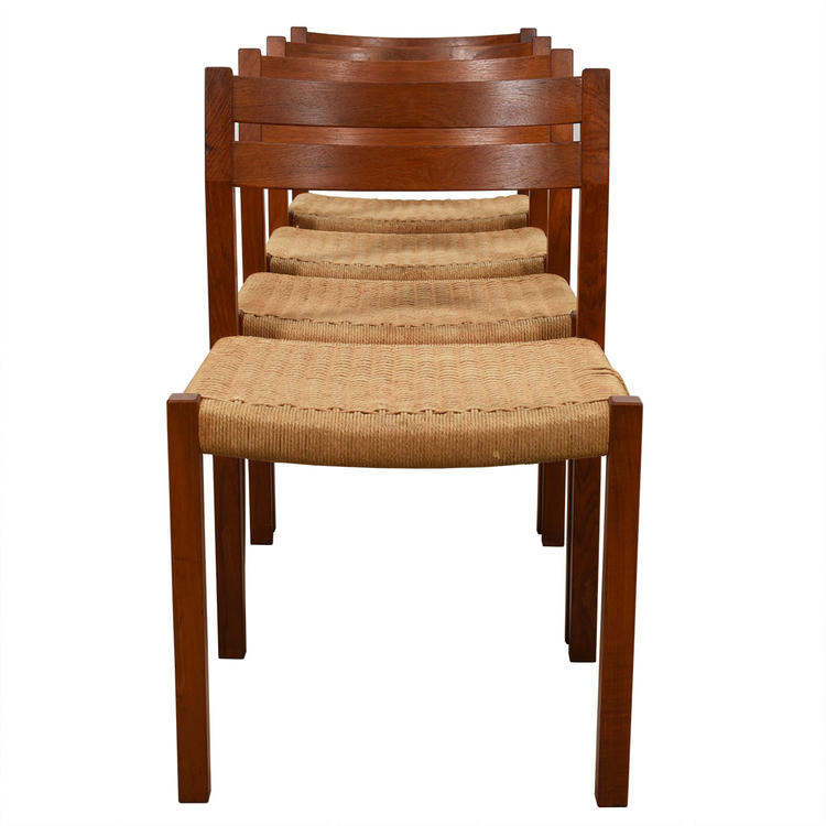 Set Of 4 Danish Teak Dining Chairs