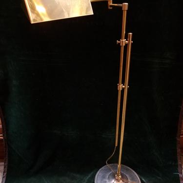 Vintage Alsy Brass Finish Adjustable Pharmacy Floor Lamp