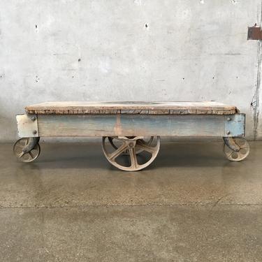Vintage Heavy Duty Industrial Cart / Coffee Table