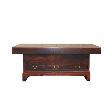Oriental Rectangular Bold Thick Wood Drawers Coffee Table cs5305E 