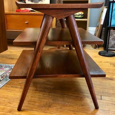 American of Martinsville “Accord” Inlaid Walnut Tiered Stand 1960’s