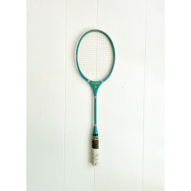Vintage Blue Badminton Rackets, Emblem + MacGregor Logo, Wall Decor Sports Bar Game Room 
