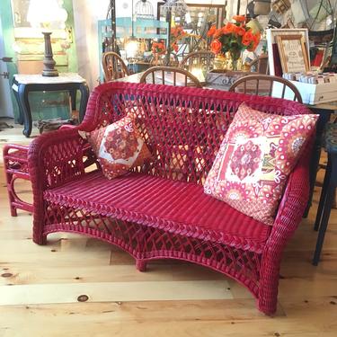 Upcycled in Red Wicker Set
