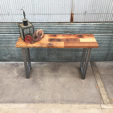 Reclaimed Wood Patchwork Timber Console Table 