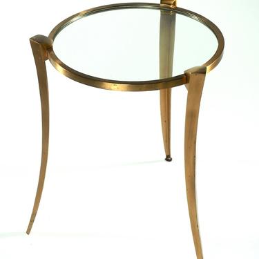 Maxime Old bronze and glass table (#1491)