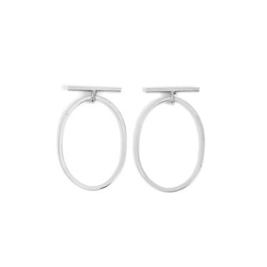 Bar And Round Drop Earrings