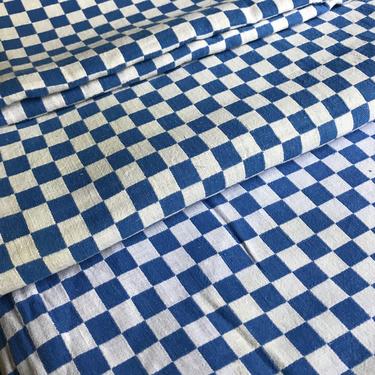 French Blue Gingham Bistro Fabric, Café Blue Check, French Farmhouse Textiles, Sewing Project 