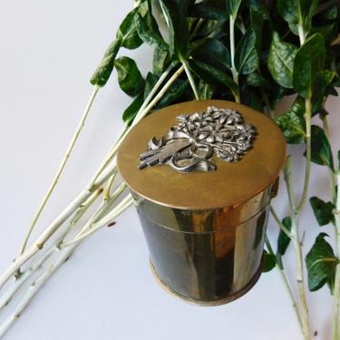 Brass &amp; Silver Metal Apothecary Canister