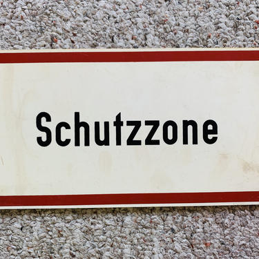 Vintage Danger Sign Warning Original German Schutzzone 