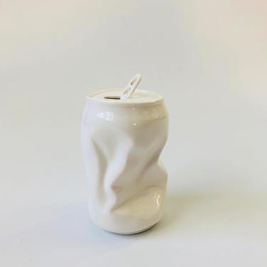 Vintage Ceramic Crushed Soda Can Vase by Passport Collection 