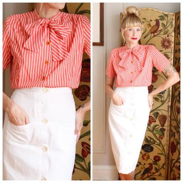 1930s Skirt // Cotton White Pocket Skirt // vintage 30s skirt 